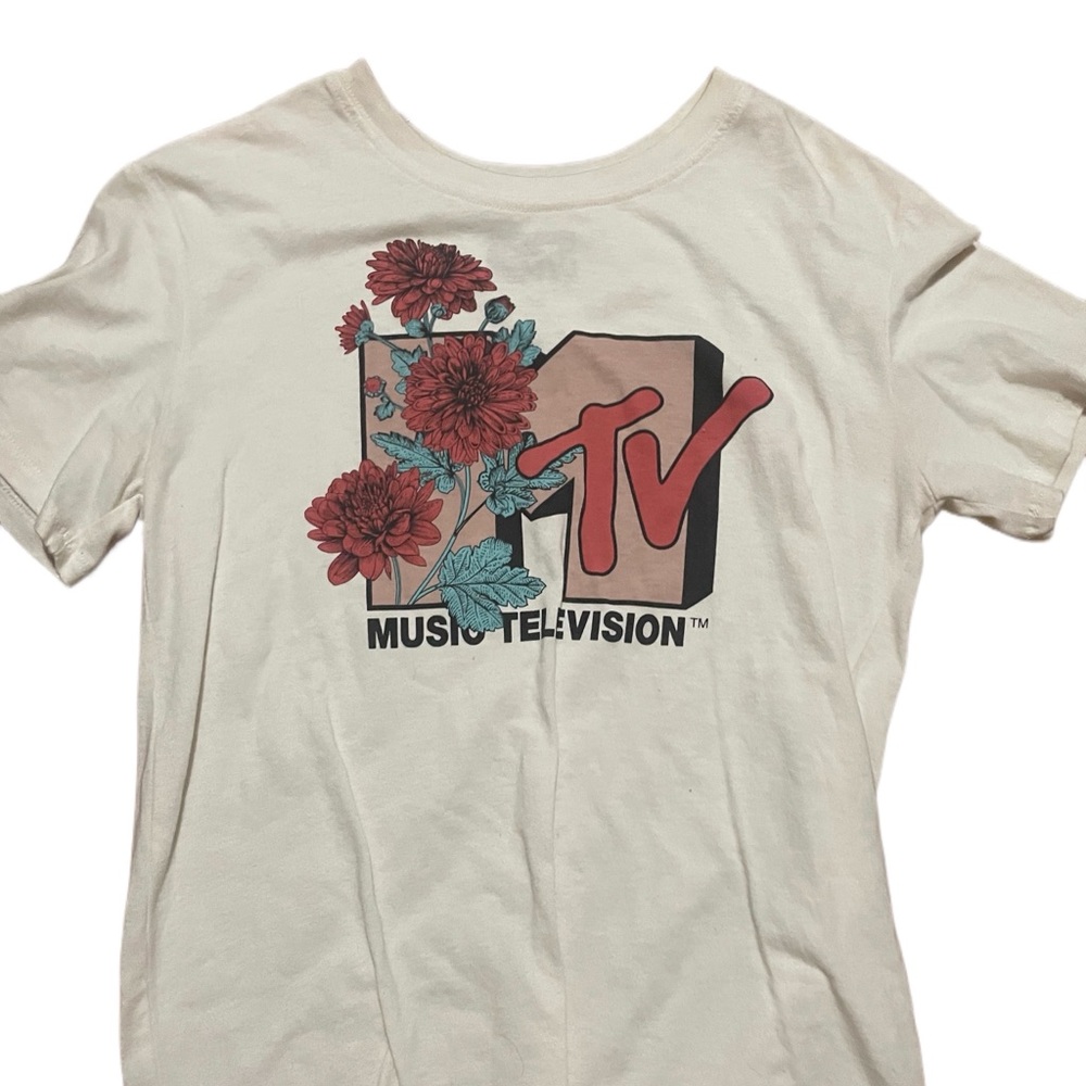 MTV Floral Graphic Brand Logo Tee Short Sleeve